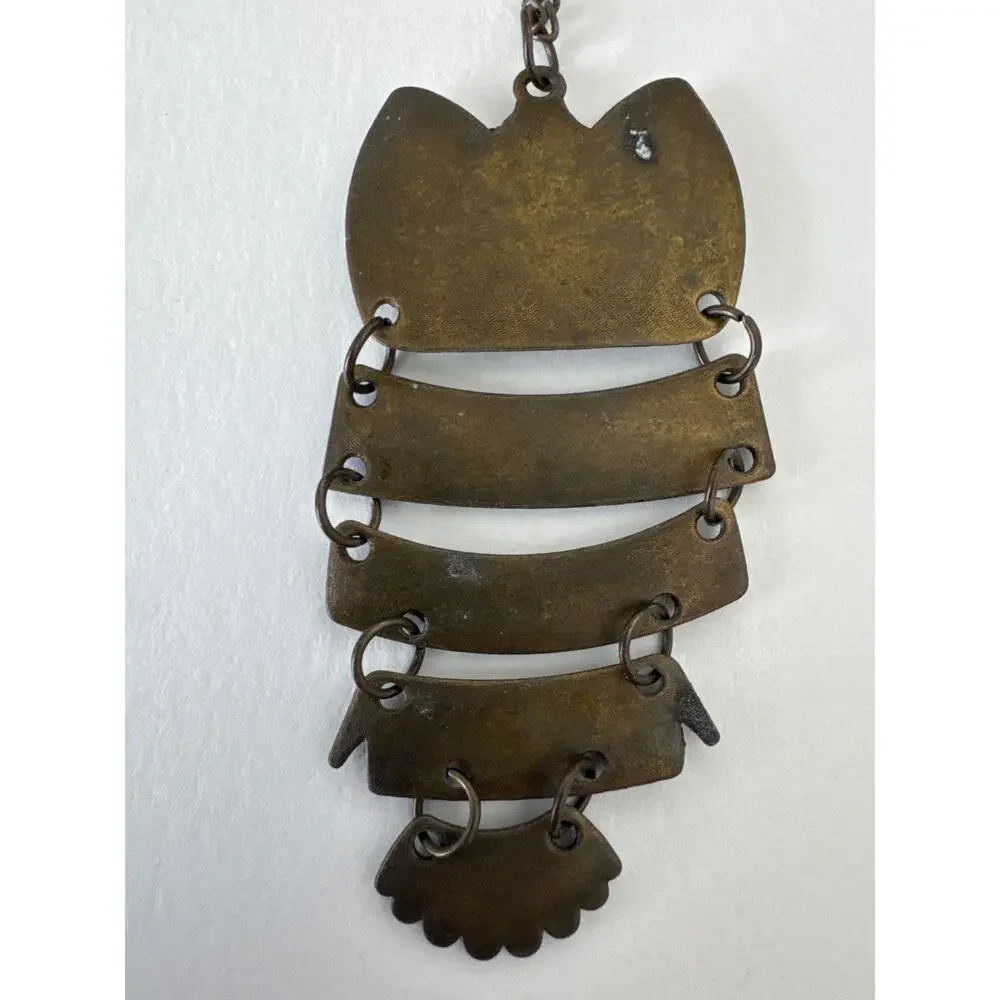 Vintage 2000s Articulated Owl Pendant Necklace